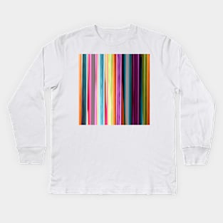 Rainbow colored striped abstract geometrical pattern Kids Long Sleeve T-Shirt